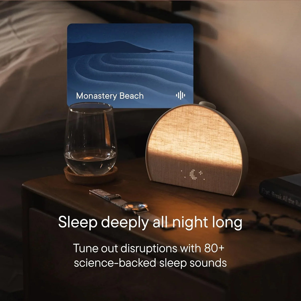 Sunrise alarm clock, audio equipment, smart lamp (rubber material) - White noise mode, screen-free sleep program