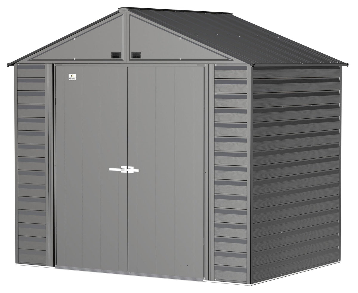 Arrow Select Galvanized Steel Storage Shed, Charcoal, 8-ft x 6-ft
