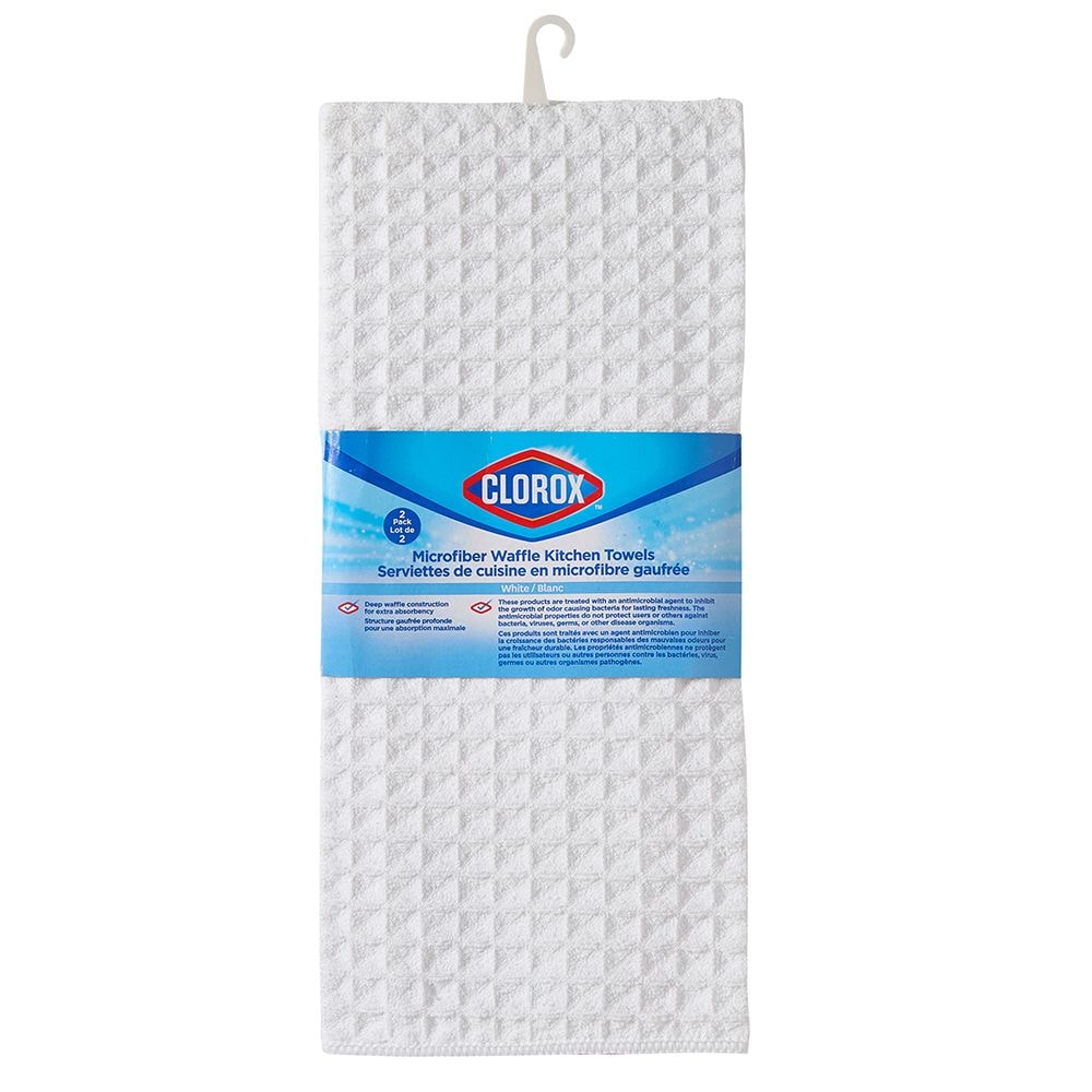 Clorox Waffle Microfiber Towel Kitchen Set, 16-in x 26-in, 2-pk