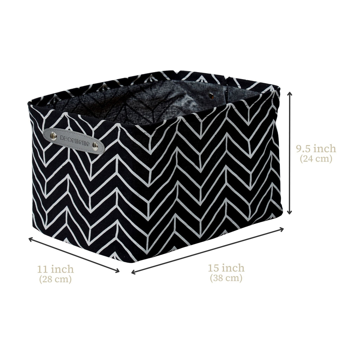 Decomomo Large Water Resistant Storage Bin, 15-in x 11-in x 9.5-in, 6-pk, White Pattern