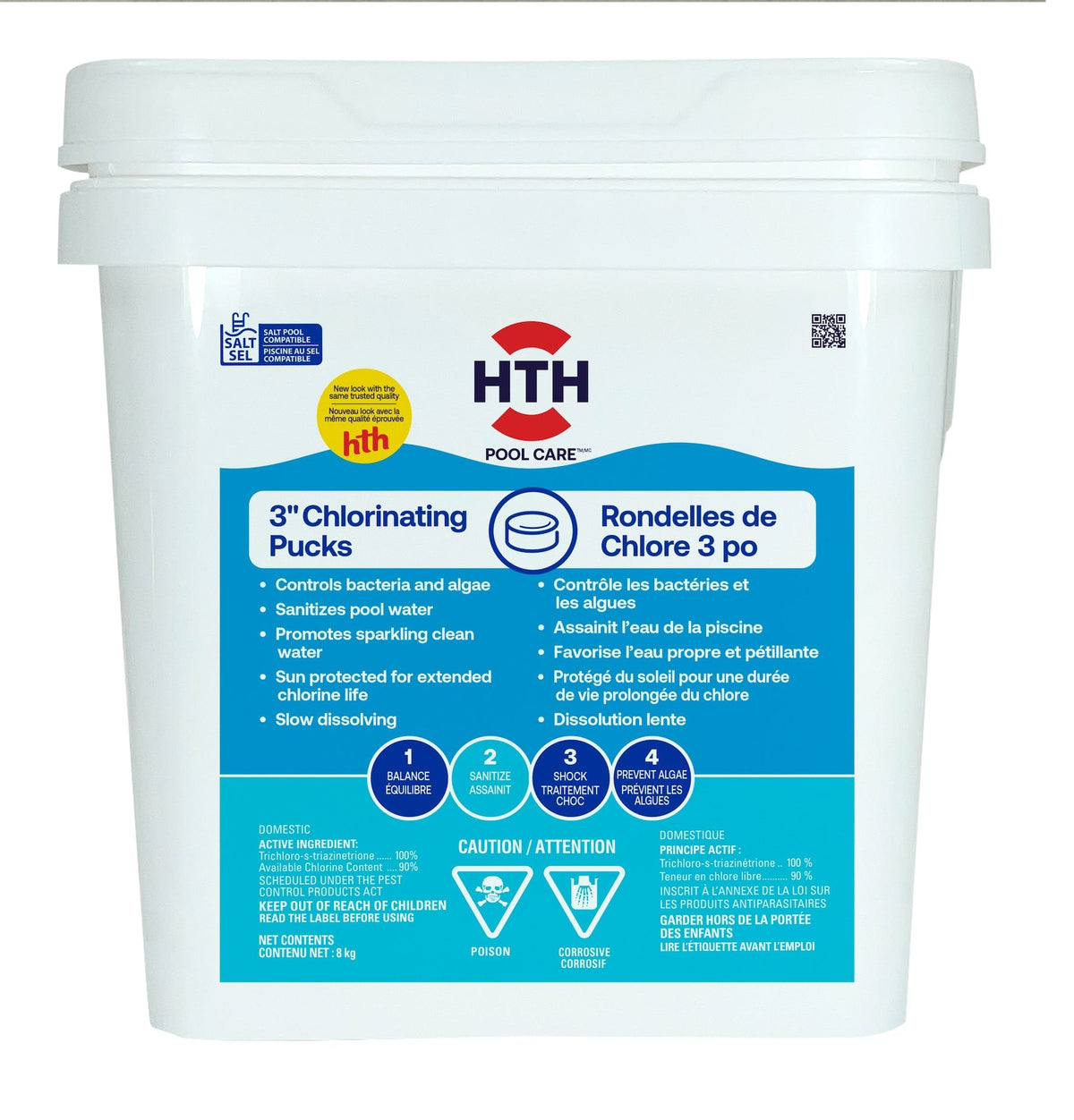 HTH Chlorinating Pucks, 3-in, 8-kg
