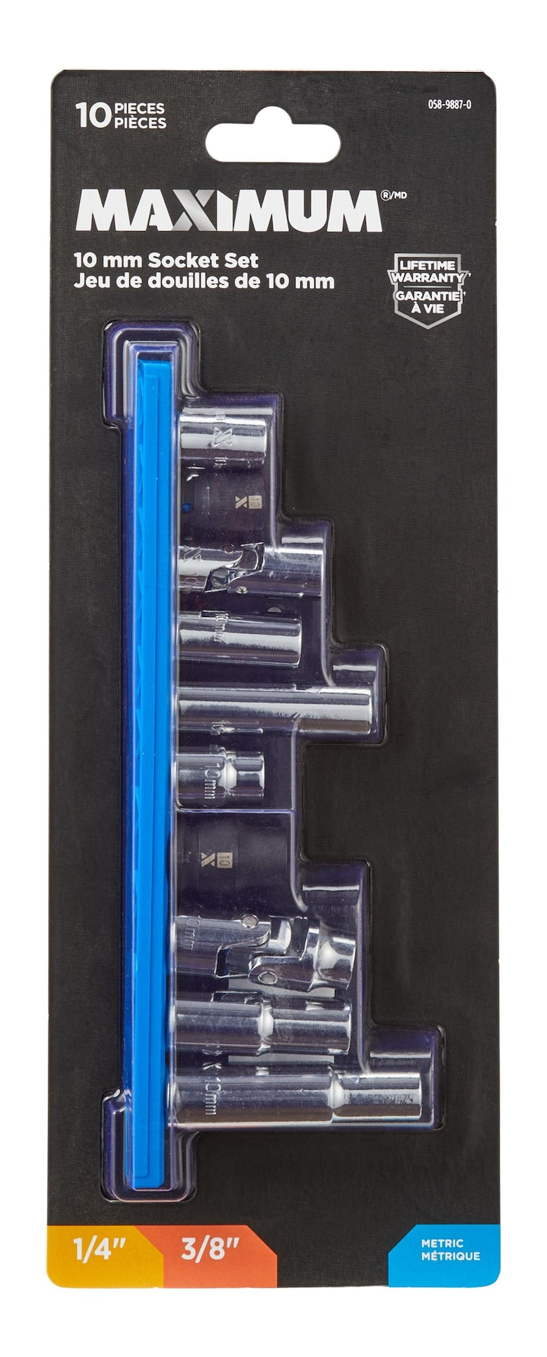 MAXIMUM 10-mm Socket Rail, 10-pc