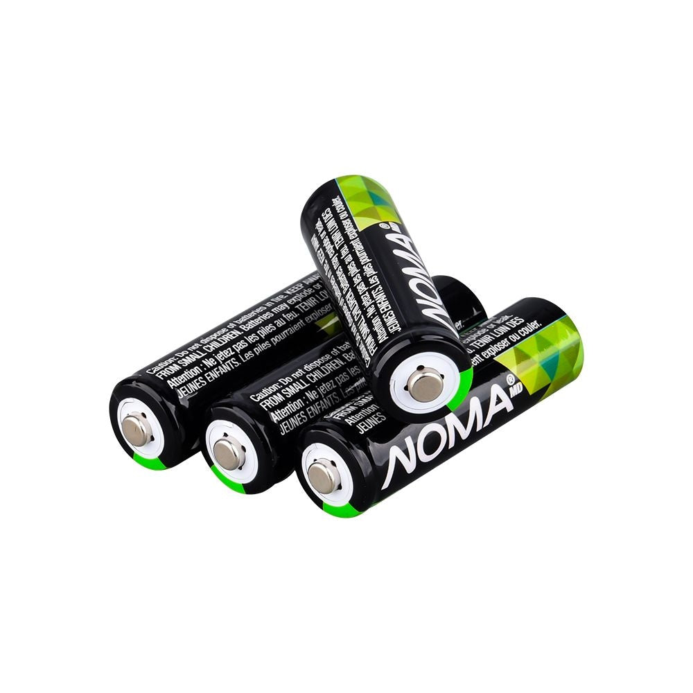 NOMA 300mAh Outdoor Solar Batteries – AA Ni-MH Rechargeable (4-Pack, 1.2V)