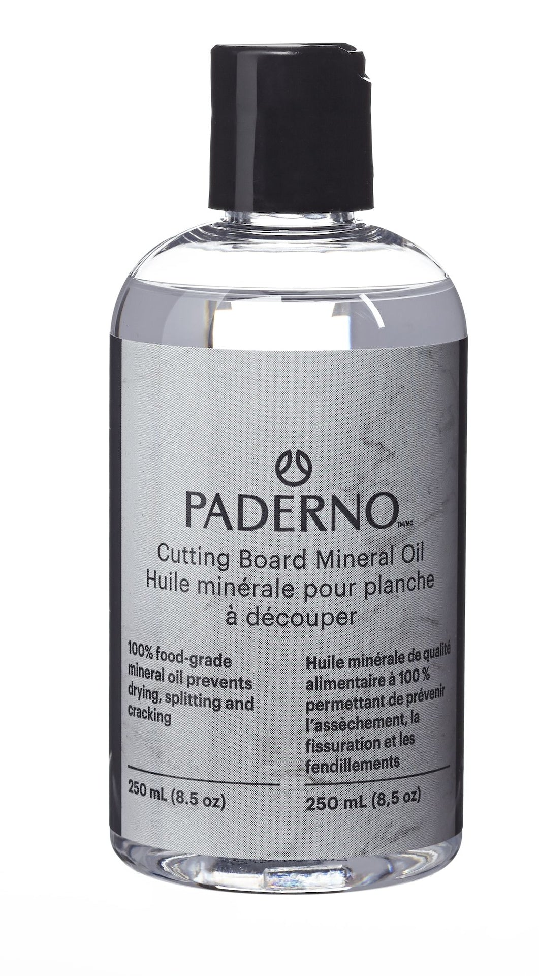 PADERNO 100% Food-Grade Mineral Oil Treatment For Cutting Boards, 250-mL