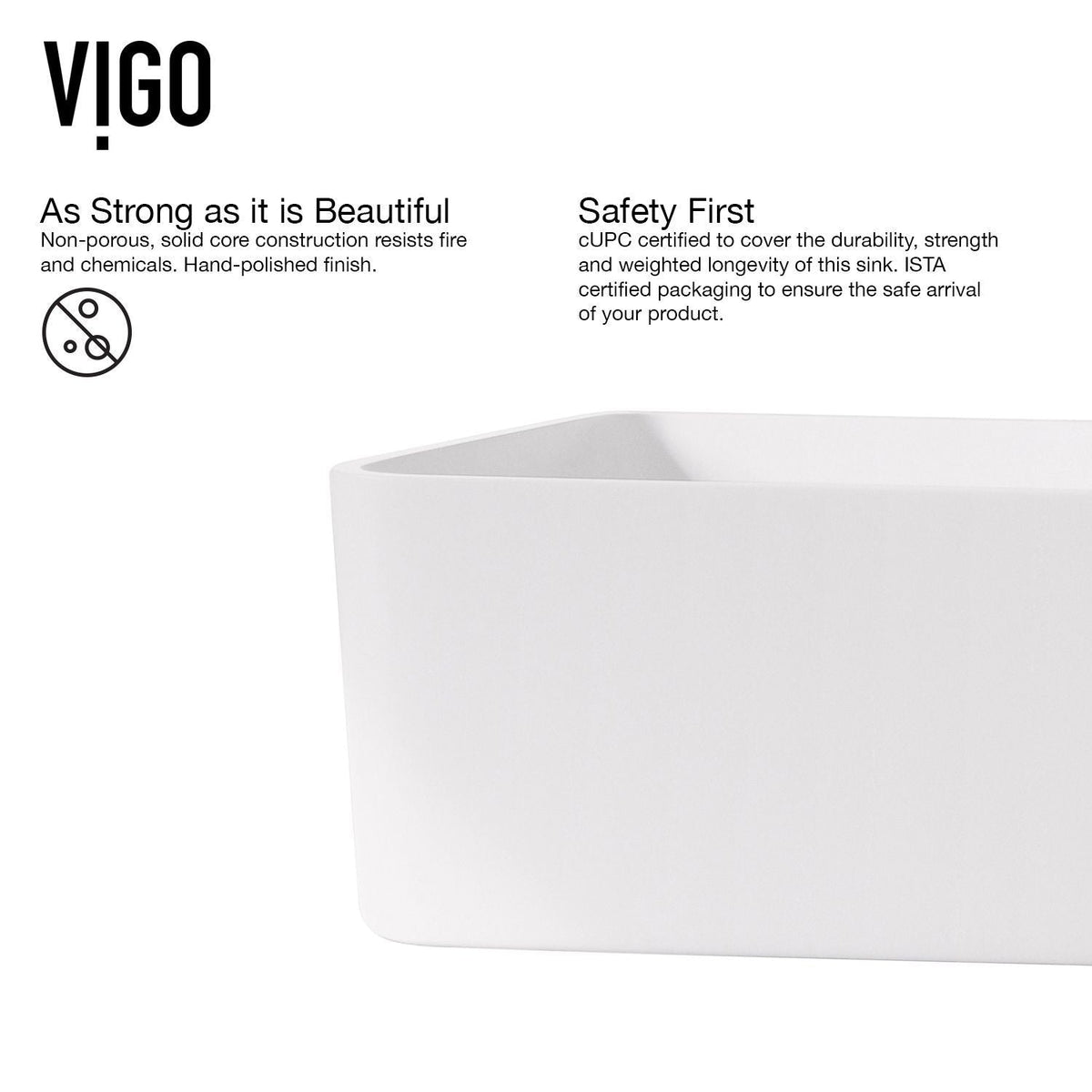 VIGO Jasmine MatteStone White Bathroom Sink/Basin Set with Olus Wall Mount Faucet and Rectangular Composite Vessel