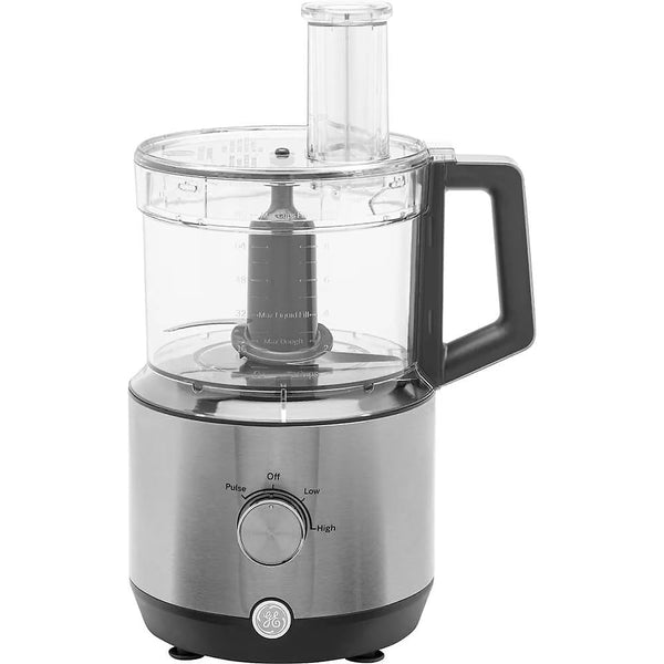 GE 550-Watt 12-Cup Food Processor with Accessories and Stainless Steel Blades, Stainless Steel O8