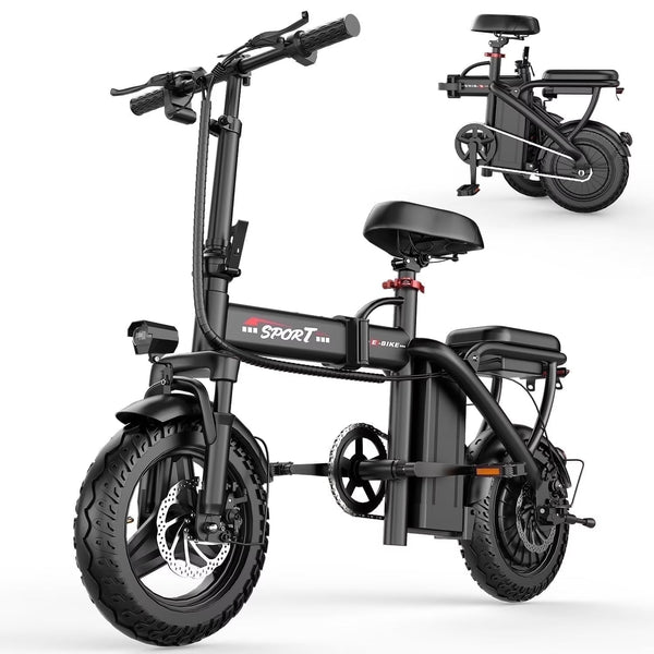 14 in Electric Bike with Dual Front Suspension 500W Folding Ebike, Up to 25Miles 20MPH, 48V Removable Lithium-Battery, 14 in Foldable Commuting... G3
