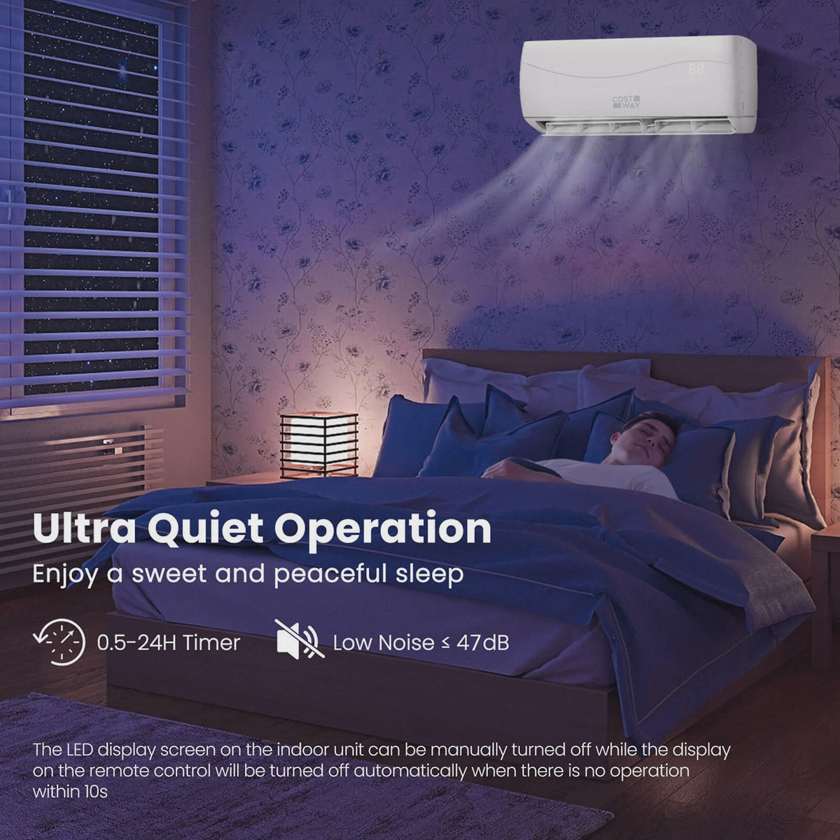 Costway 18000 BTU Mini Split Air Conditioner Heater 19 SEER2 1250 Sq. Ft Coverage