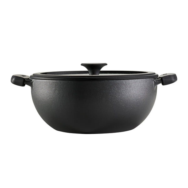 4.8 Qt Utsava Pre-Seasoned Cast Iron Kadai with Lid K9