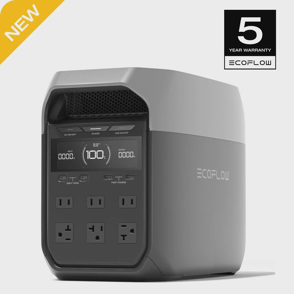 EF EcoFlow DELTA 3 Portable Power Station, Full Charge in 43 Min, 1024Wh LiFePO4 Battery, 1800W AC/100W USB-C Output, Solar Generator(Solar Panel... B4