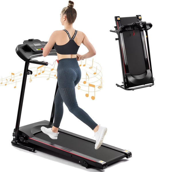 2.5HP Folding Treadmill with Incline, Electric Folding Treadmill for Walking Treadmill Machine 5 in LCD Screen 250 LB Capacity MP3 N7
