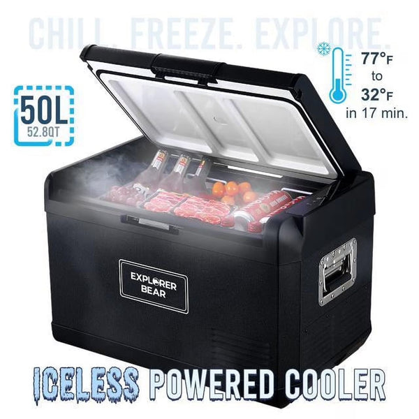 12V Car Fridge 50L 12/24V DC 110-240V AC Portable Freezer Compressor Cooler 0 H-50 H 3-Year Warranty K5