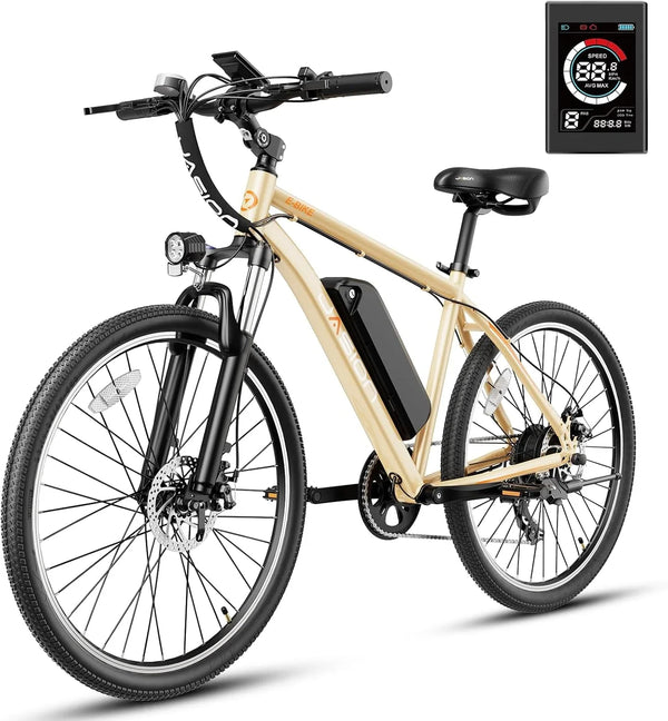 EB5 Electric Bike for Adults with Peak 500W Brushless Motor, 40Miles 20MPH Commuting Electric Mountain Bike with 360Wh Removable Battery, 7-Speed, 26" Tires and Front Fork Suspension K3