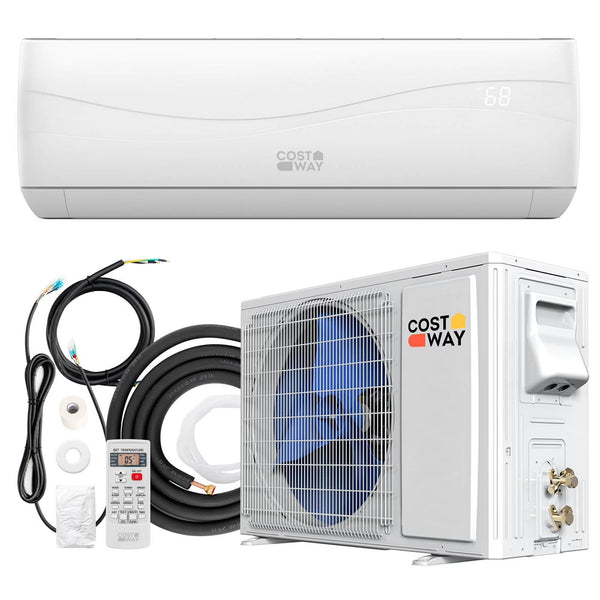 Costway 18000 BTU Mini Split Air Conditioner Heater 19 SEER2 1250 Sq. Ft Coverage D4