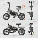 5TH WHEEL 14 in Electric Bike for Adults with 650W Peak Motor Electric Bicycle, 36V 7.8Ah Battery Ebike, UL2849