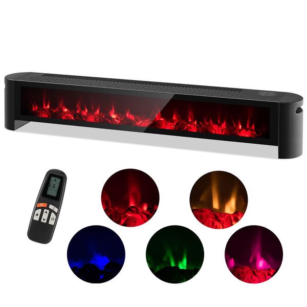 Costway 1400W Electric Baseboard Heater Convection Space Heater with Realistic 3D Flame T1