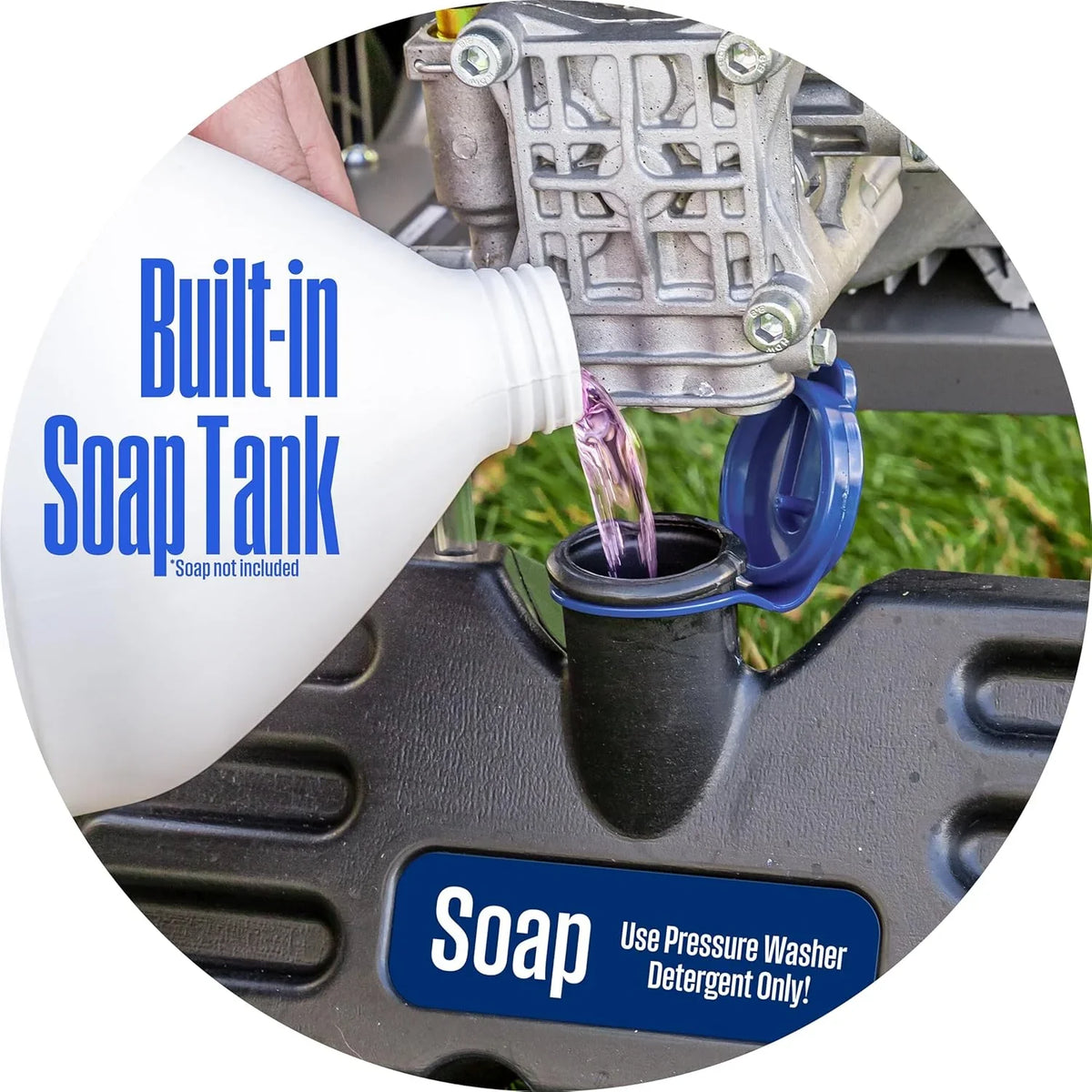 WPX3400 Gas Pressure Washer, 3400 PSI and 2.6 Max GPM, Onboard Soap Tank, Spray Gun and Wand, 5 Nozzle Set, for Cars/Fences/Driveways/Homes/Patios/Furniture