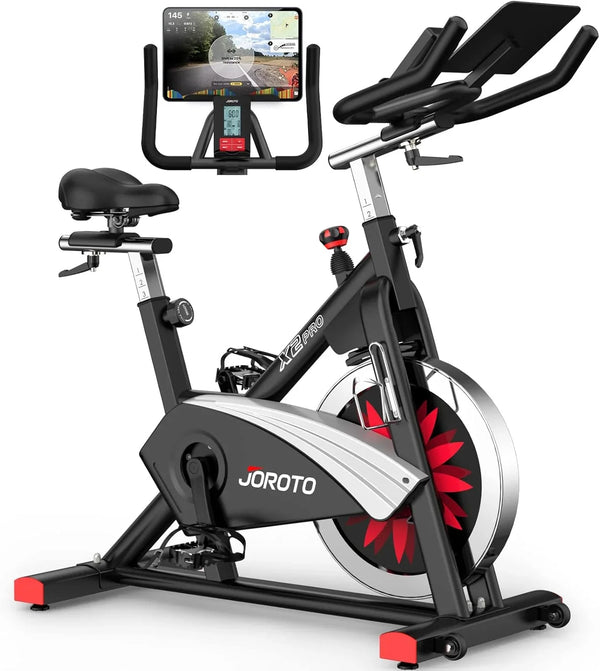 Exercise bike - An indoor cycling bike with readable magnetic resistance and belt drive function V6