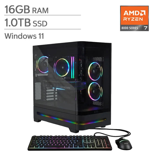 Acer Nitro 85 Gaming Desktop, AMD Ryzen 7 8700F - 16GB RAM, 1 TB SSD, NVIDIA GeForce RTX 5060 S8