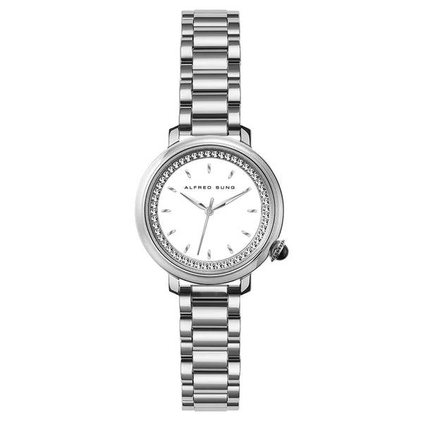 Alfred Sung White Dial Women's Watch V7