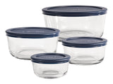Anchor Hocking Glass Storage Container Set with Lids, Assorted Sizes, 4 Count
