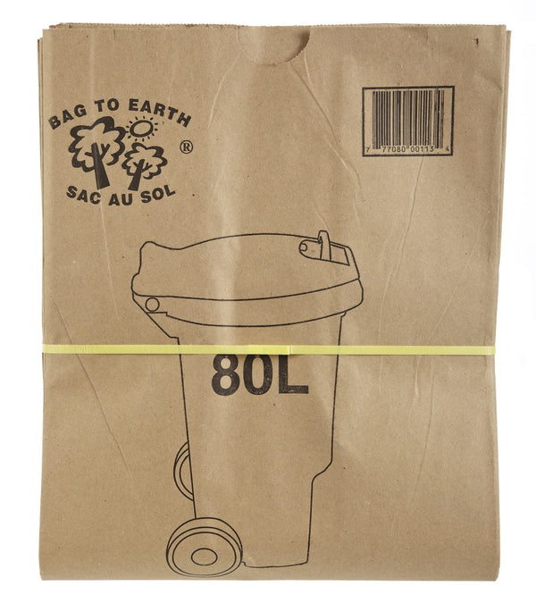 Bag to Earth 2-Ply Compostable and Biodegradable Paper Bin Liner, 10-pk, 80-L B9
