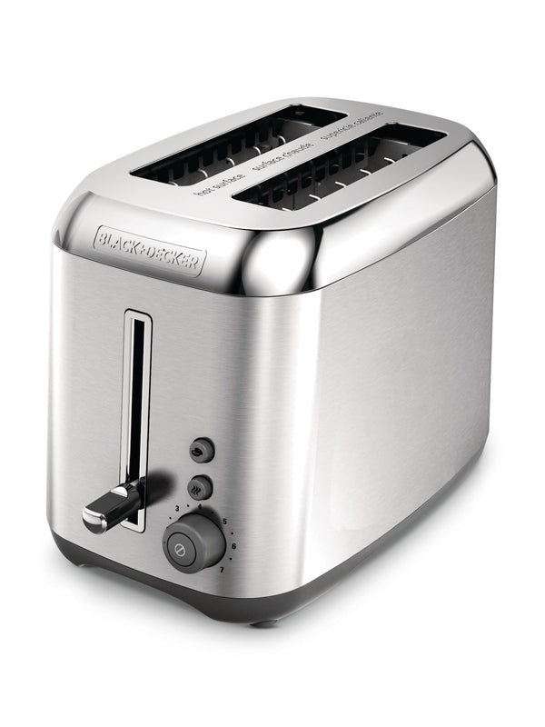 Black & Decker Kitchen Tools Extra Wide Slots Toaster with 7 Settings, Stainless Steel, 2-Slices X2