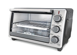 Black & Decker Toaster Oven with 4 Functions, Stainless Steel, 6-Slices