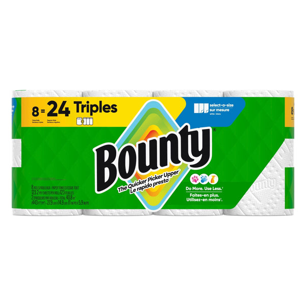 Bounty Select-A-Size Triple Roll Paper Towel, 2-ply, 8-pk H0