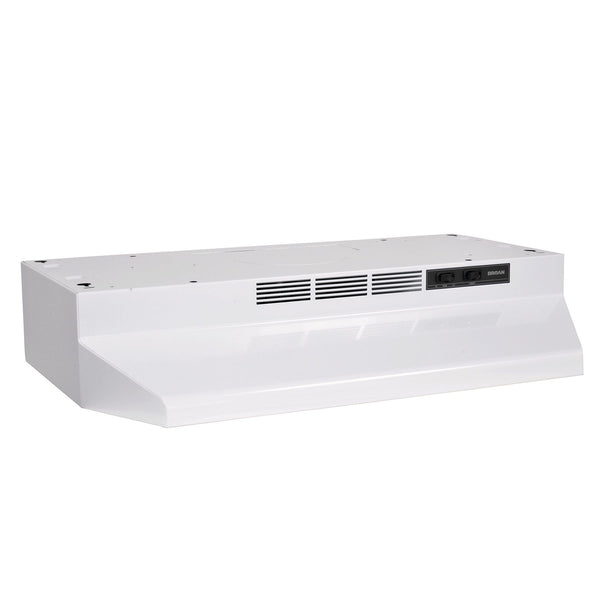 Broan BU2 Series 230CFM Under Cabinet Kitchen Exhaust Fan Range Hood, White, 24-in K5