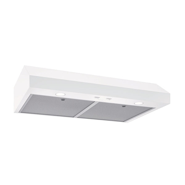 Broan Glacier1 350CFM Under Cabinet Kitchen Exhaust Fan Range Hood, White, 30-in A8