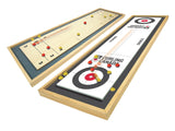 Canada Curling Game, Deluxe Wood 2-in-1 Double Sided Giant Table Top Game Set, 47-in, Ages 6+