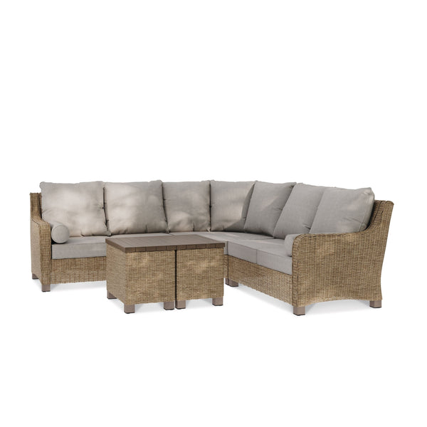 CANVAS Moraine All-Weather Wicker Outdoor/Patio Sectional Set, UV-Resistant Cushions, 5-pc M4