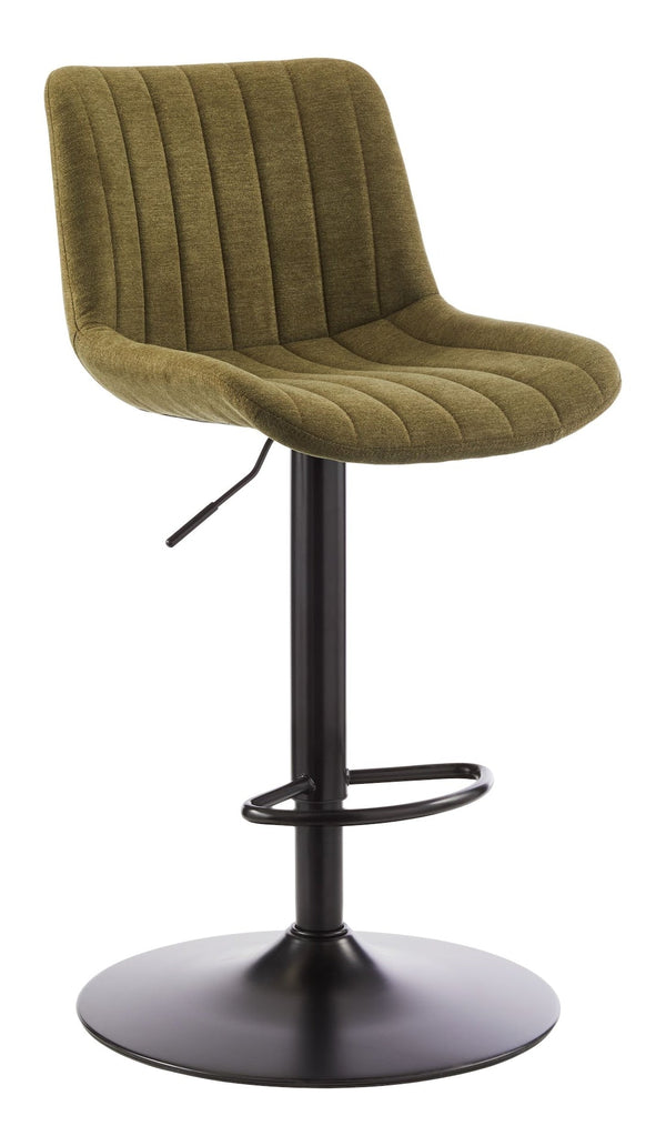 Canvas Rory Adjustable Height Gas-Lift Swivel Bar Stool, Green A0