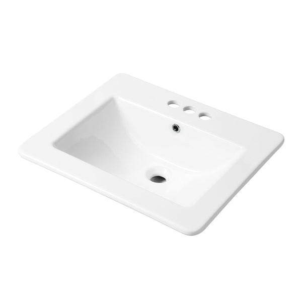 Danze Square Drop-In Basin with Overflow, White, 21 x 18.5-in A3