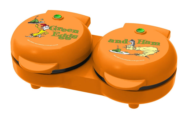 Dr. Seuss Dual Non-Stick Mini Grill & Griddle, 1100 W, Orange R9