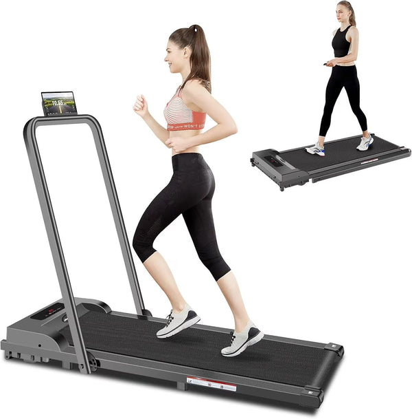 2 in 1 Walking Pad Treadmill, Foldable Treadmills with Handle Bar, 2.5HP Portable Folding Treadmill with Remote Control, Under Desk Treadmill for... O3