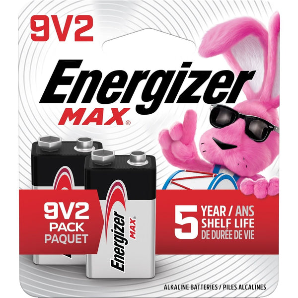 Energizer Max 2-pk 9V / 9 Volt Alkaline Batteries, Long Lasting, All Purpose T1