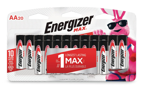 Energizer Max 20-pk AA Alkaline Batteries, Long Lasting, All Purpose B0