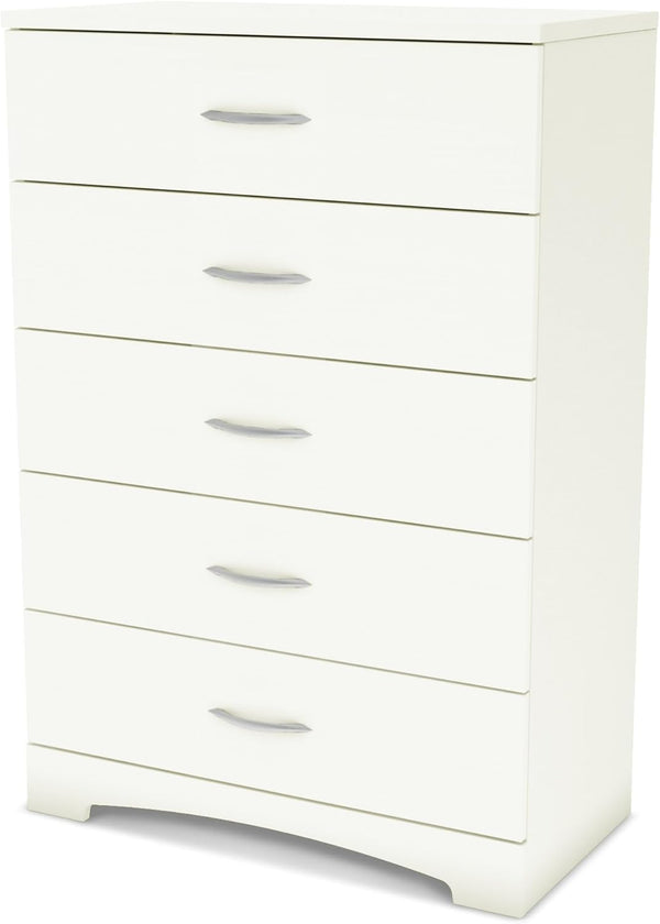 Furniture Step One 5-Drawer Chest, Pure White. I3