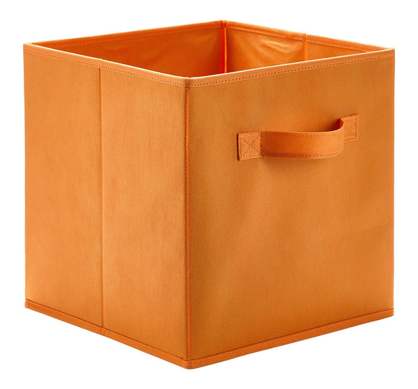 For Living Orange Fabric Foldable Storage Cube Drawers, 10.5x11-in V1