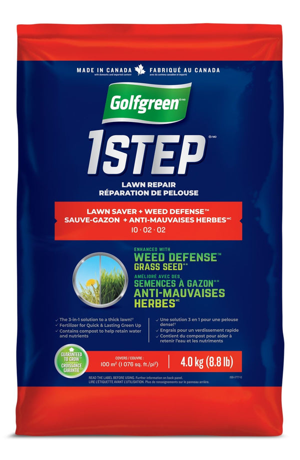 Golfgreen 1-Step Lawn Saver + Weed Defense 10-02-02 Grass Seed, 4-kg K8