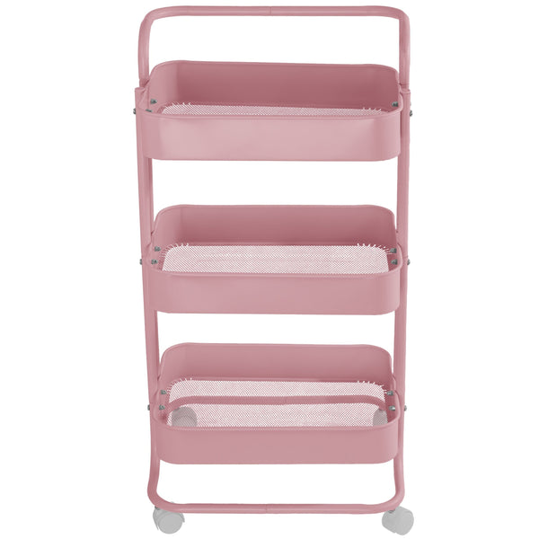 Gracious Living Three-Tier Utility Cart, Pink B0