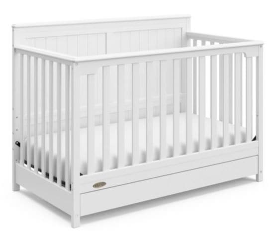 Graco Hadley 4-in-1 Convertible Crib with Drawer, White Q2
