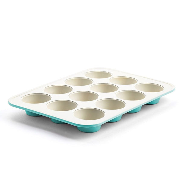 Green Pan Teal Ceramic Non-Stick Muffin Pan, 12-Cup E7