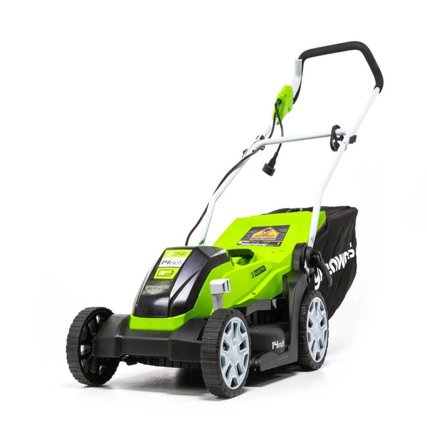 Greenworks 9A 2-in-1 Corded Lawn Mower, 14-in P1