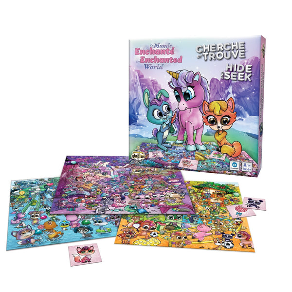 Hide and Seek The Enchanted World Family Board Game, Bilingual, Ages 4+ S9