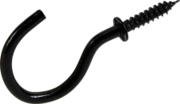 Hillman Mug Cup Hook, Half Hook Half Screw, Black, 7/8-in, 8-pk Z4