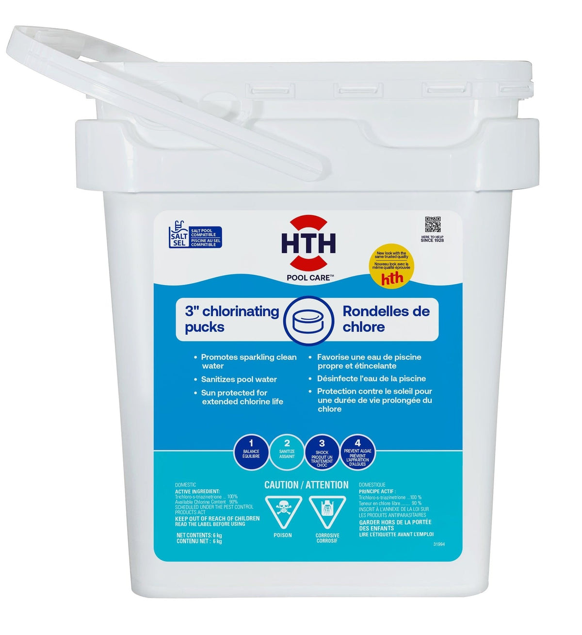 HTH Chlorinating Pucks, 3-in, 8-kg