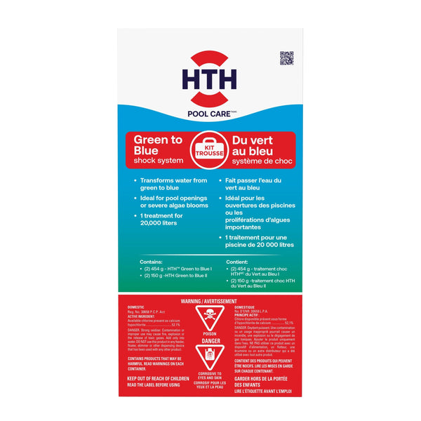 HTH Green to Blue Pool Shock System for Swimming Pools D7